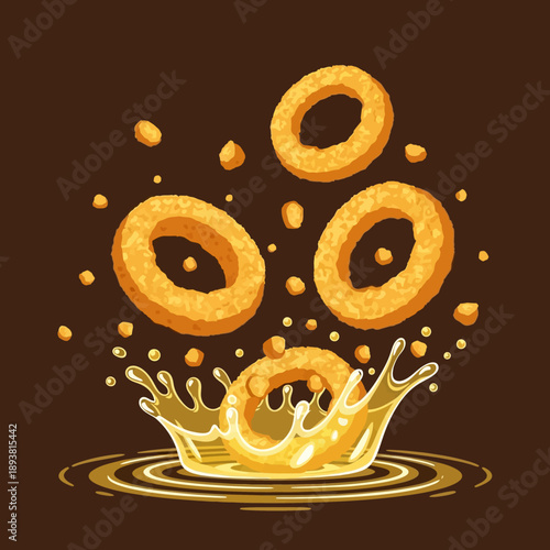 Cereal Rings Falling into Milk Splash