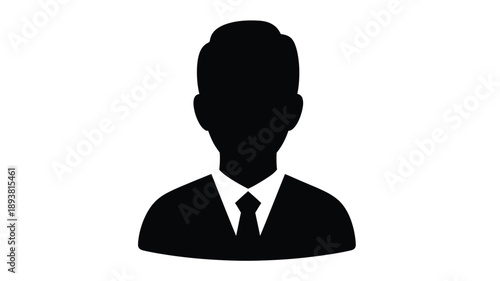a simple black and white silhouette of a man in a suit silhouette