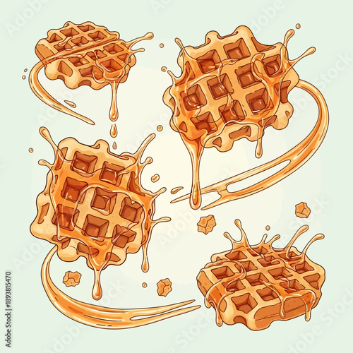 Waffles with Syrup Splash