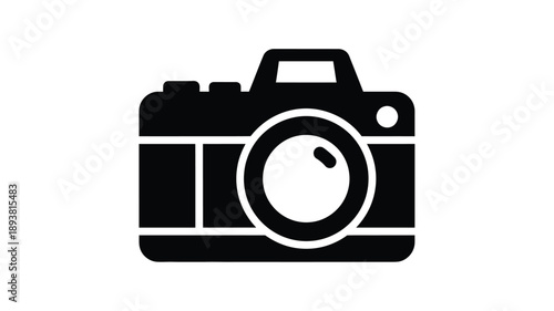 a black and white silhouette of a vintage camera design