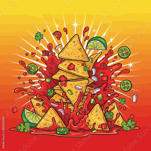 Nachos with Salsa and Lime