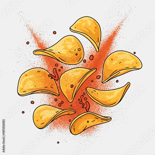 Flying dumplings with red spice explosion