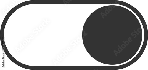 Dark gray toggle switch with circle on right