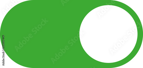 Green toggle button with white circle on left