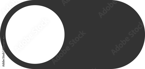 Inverted dark toggle with white circle on left