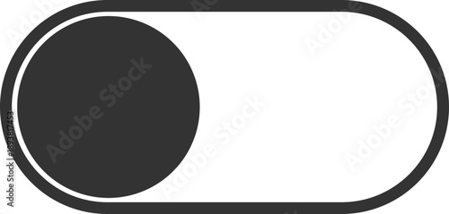 Gray toggle button with knob on left
