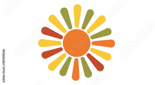 Colorful sun icon vector graphic