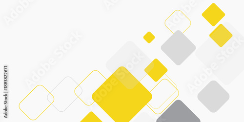 Yellow and grey square element on white background for presentation design. Vector illustration for flyer, banner, backdrop, poster, business card and much more. Suit for business and corporate