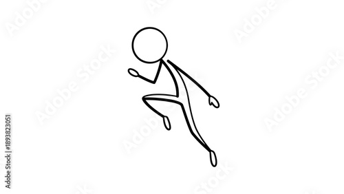 Simple stick figure running in dynamic pose.