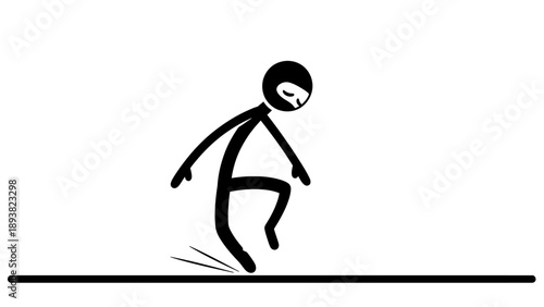 Simple black stick figure character running on a white background.