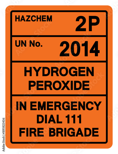 Hazard Chemical Hydrogen Peroxide UN 2014 Symbol Sign, Vector Illustration, Isolate On White Background, Label.EPS10