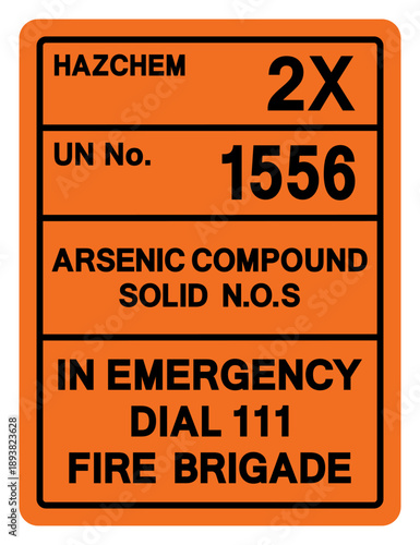 Hazard Chemical Arsenic Compound Liquid UN 1556 Symbol Sign, Vector Illustration, Isolate On White Background, Label.EPS10