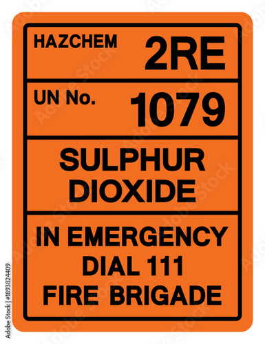 Hazard Chemical Sulfur Dioxide UN1079 Symbol Sign, Vector Illustration, Isolate On White Background, Label .EPS10