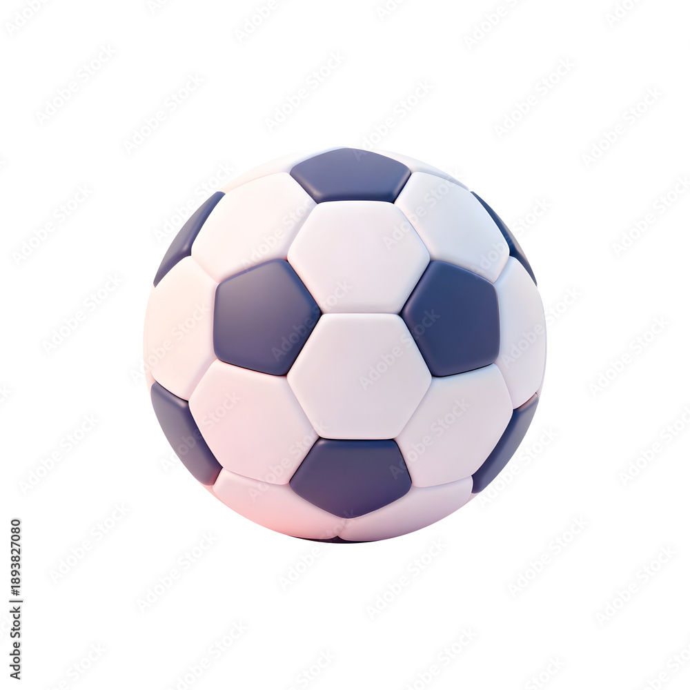 Obraz premium classic black and white soccer ball with pentagon and hexagon pattern on white background by generative AI technology
