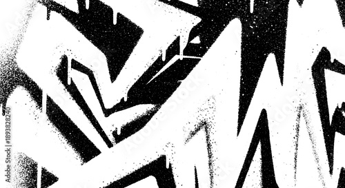 Abstract White Graffiti Art on Black Background.