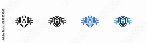 Set of security icon collection in multiple style. Icon suitable for web and mobile application