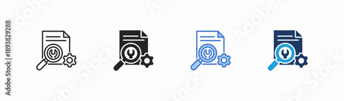 Set of analytics icon collection in multiple style. Icon suitable for web and mobile application