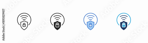 Set of privacy icon collection in multiple style. Icon suitable for web and mobile application