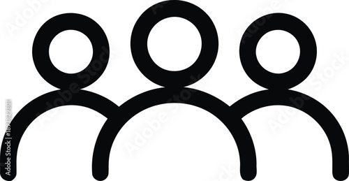 Three simple outlined person icons are shown representing a group of diverse individuals