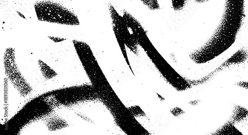 Abstract black and white spray paint texture background.