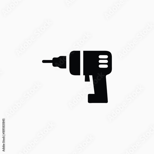 drill vector icon silhoutte vector template