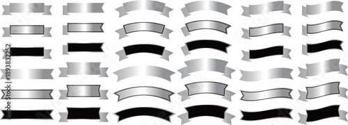 高級感のあるリボン36種セット　ブラック＆シルバー