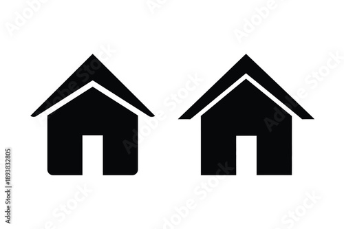 Two simple house icons home silhouette real estate symbol