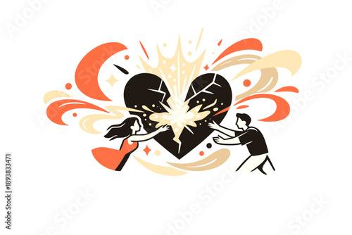 Love reborn as light. A dark fractured heart opens, releasing warm glowing energy that fills the space around