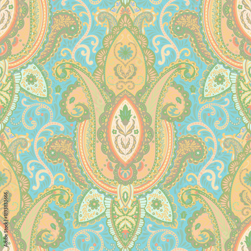 Pastel Paisley Floral Baroque Ornament Print