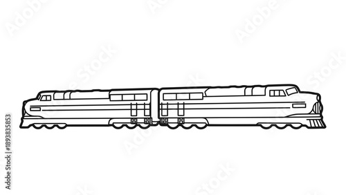 Double headed locomotive train illustration