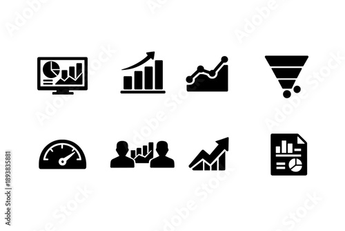 Campaign Analytics. Filled icon set of Campaign Analytics: analytics dashboard, bar chart, line chart,