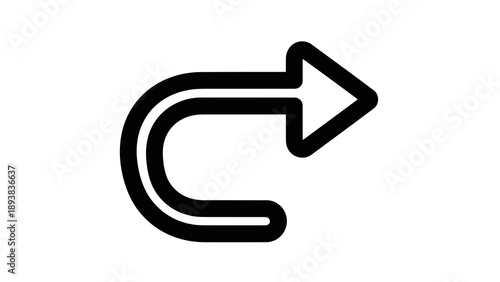 Curved arrow pointing right