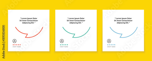 Minimal quote frames blank templates set. Citation empty speech bubbles, quote bubbles, Text in brackets. Textbox isolated on a color background. Vector illustration