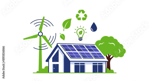 Eco Friendly Home with Renewable Energy Sources