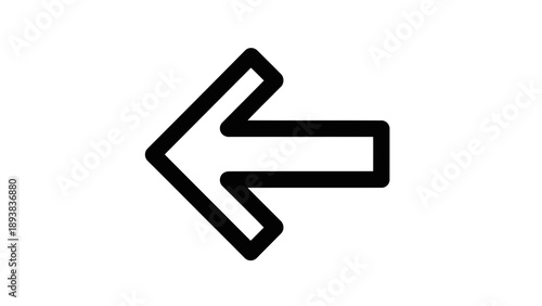 Black left arrow icon on white background