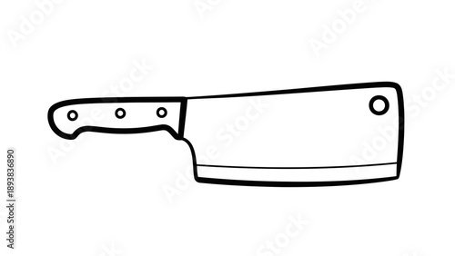 Cleaver knife illustration on white background