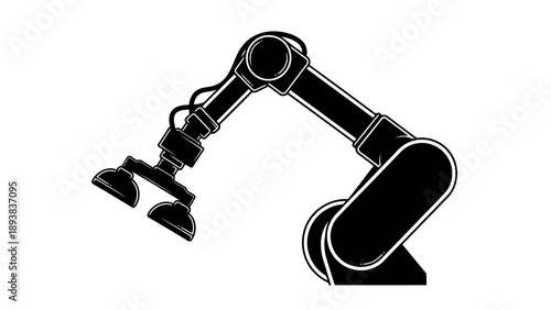 Robotic arm illustration on white background