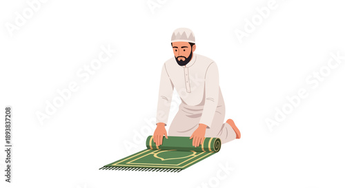 Man Praying on a Prayer Mat