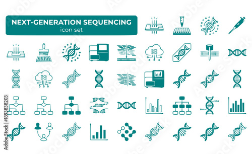 Next-Generation Sequencing NGS High-Throughput DNA Analysis Parallel Sequencing Genomics Technology Platform Vector Icon Set - NGS Technology