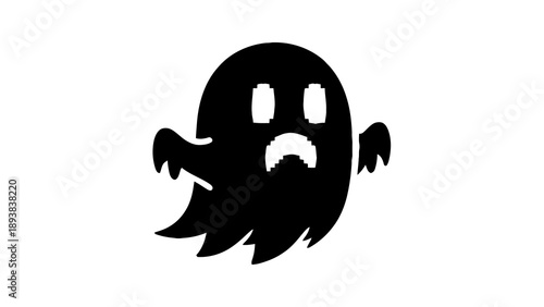 Sad ghost character with unhappy expression