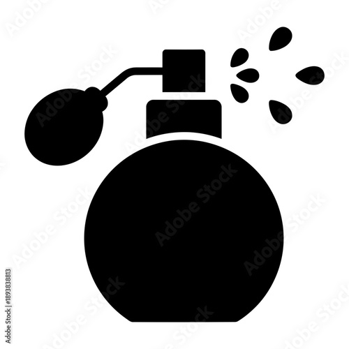 Perfume spray bottle icon fragrance mist cosmetic silhouette