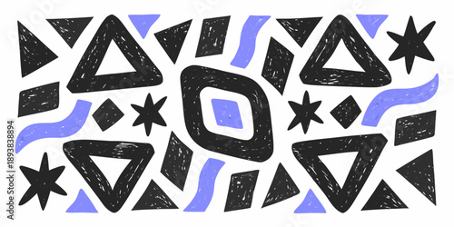 Abstract geometric pattern with triangles waves and a central zero