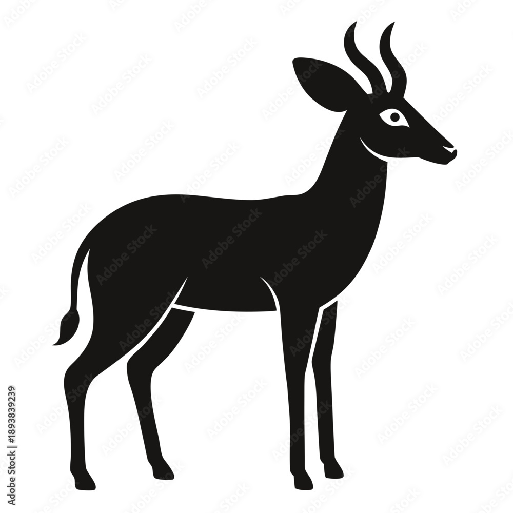 Fototapeta premium Bushbuck vector illustration with simple thin outline, stylized African animal