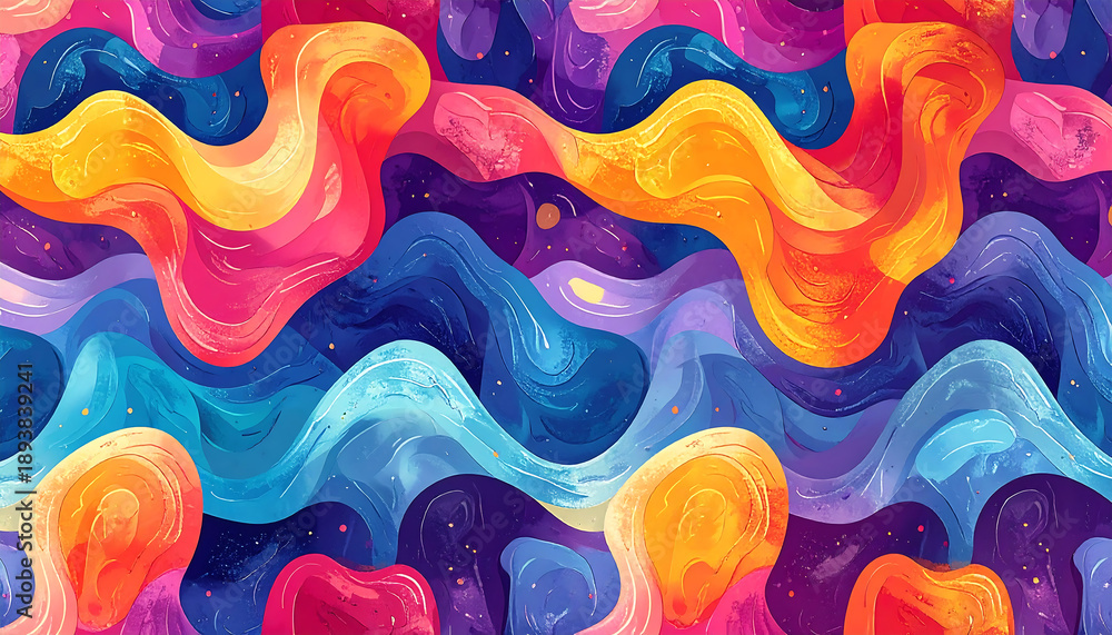 Fototapeta premium Abstract colorful seamless blob design illustration wallpaper