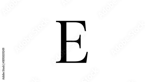 Large black letter e on white background