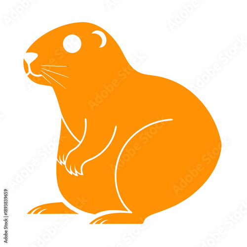 Charming prairie dog illustration with a simple thin outline, vector art.