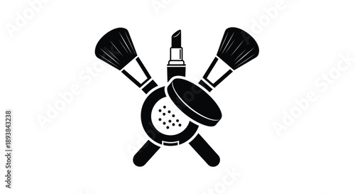 Makeup Brushes and Tools Vector Icon