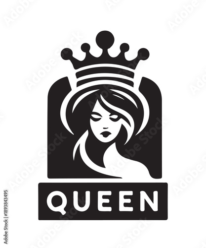 Beauty queen vector art icon t-shirt & illustration instant download 