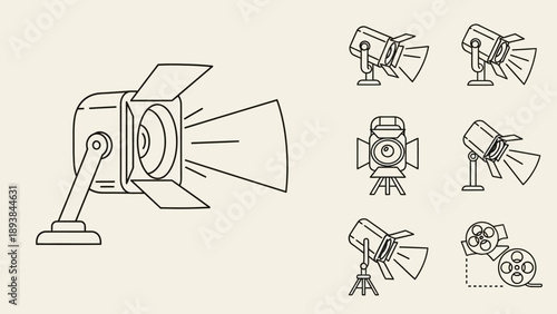 Film lights on a stand.