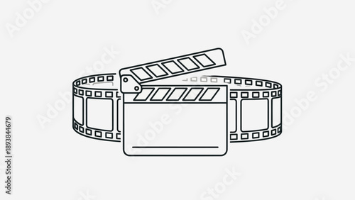 Film strip with clapper board.